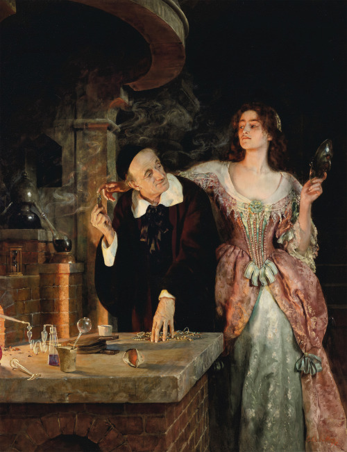 mysteriousartcentury: John Collier (1850-1934) The Laboratory, 1895.