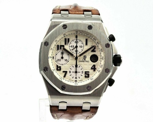 $14499.0 ~ Audemars Piguet Royal Oak Offshore Chronograph Safari 26170ST Leather band, Classic Audemars Piguet, Rare Audemars Piguet, Vintage Audemars Piguet, Audemars Piguet Watches, Luxury Watches Audemars Piguet Find Out This Classic Audemars...