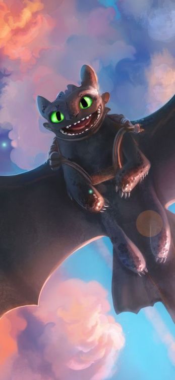 Toothless, night fury, dragon, How to Train Your Dragon, 1125x2436 wallpaper @wallpapersmug : https: