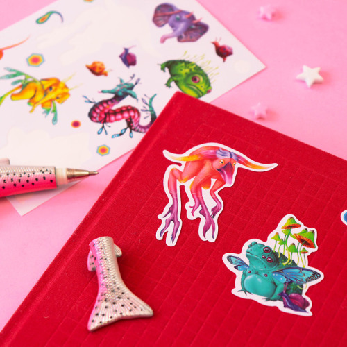 New sticker sheets including up to 14 mini stickers of the Zeke creatures. 