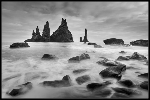 Vík and its black sand beach Reynisdrangar and the roaring north Atlantic ocean by Виктория Роготнев