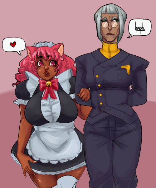 bolto:  bunny-pot:  boltonne:  i dont remember why i started drawing these two but here you can have em its clove and her (highly irritable) creator   this maid is fucking cute as heck please be mean to her.  did i forget to mention that her genetic