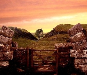 Ancient Hadrian's Wall, Northumberland, England