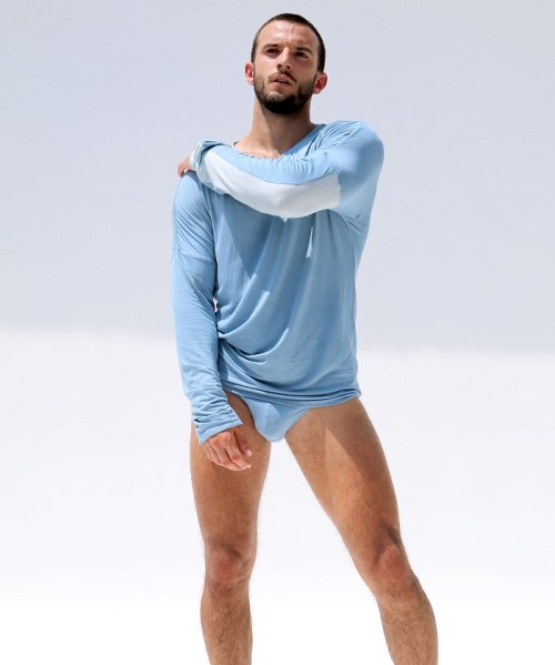 undiedude:Benny wearing Rufskin Oliver Rayon/Lycra Long Sleeve Tee & Rufskin Laurent Rayon/Lycra Sport Brief