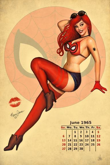 xombiedirge:  Gwen Stacy &amp; Mary Jane Pin-ups by Nathan Szerdy / Website