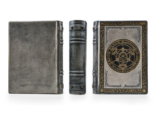 Alchemy leather journal with the transmutation circle in aged white leather…