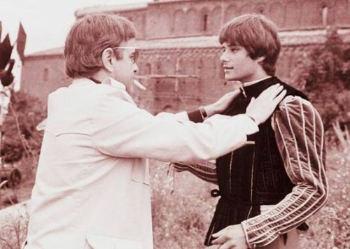 Franco Zeffirelli and Leonard Whiting on set of Romeo and Juliet,1968