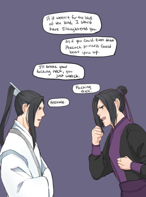 ineffableboyfriends:Jiang Cheng and Liu Qingge would absolutely get along