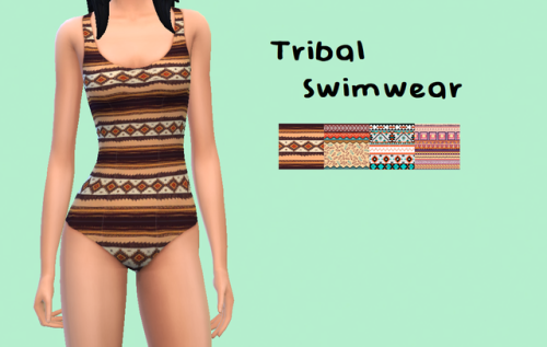 Tribal SwimwearBasic one piece recolor. Comes in 4 patterns. Base game compatible. Enjoy!Download