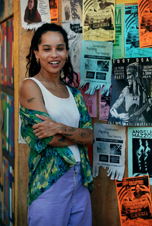 jessicahuangs: Zoë Kravitz on the set of “High Fidelity” in New York on July 14, 20