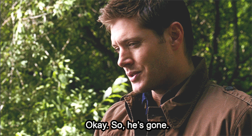 moancastiel:    “You just lost one of the best friends you ever had, your brother’s in the bell jar, and purgatory’s most wanted are surfing the sewer lines, but you know, yeah, I get it. You’re fine.”  OTP Meme | six moments [1/6]↳ Dean +