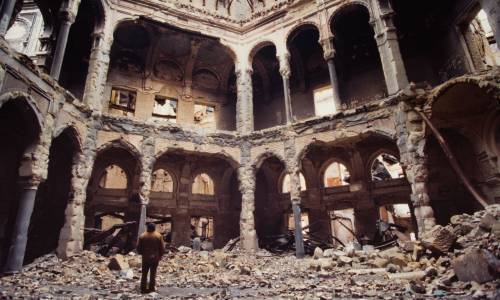 gnossienne:The National Library in Sarajevo, burned during the Balkan wars in 1992