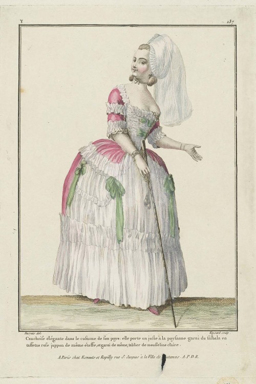 sartorialadventure:French fashions, 17791. Robe de cour2. Dress a la Creole, worn by French ladies i