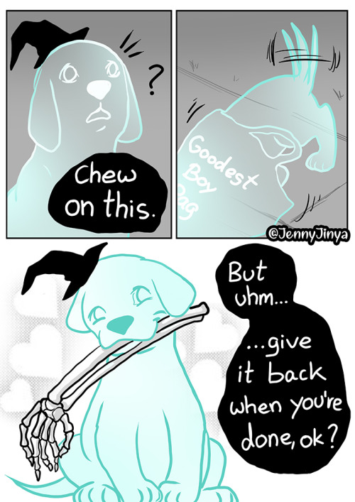 CW: animal deathA small light-hearted comic for Halloween :) Remember to put out treats for little g