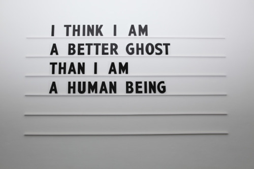 childmagazine:i think i am a better ghost than i am a human beingWall Piece with 200 Letters (Kiasma)From the movie “Ansiktet” by  Ingmar Bergman (1958)MIKKO KUORINKI