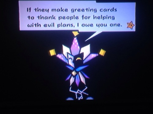 I&rsquo;ve been playing Super Paper Mario, and then this line came up and I just can&rsquo;t