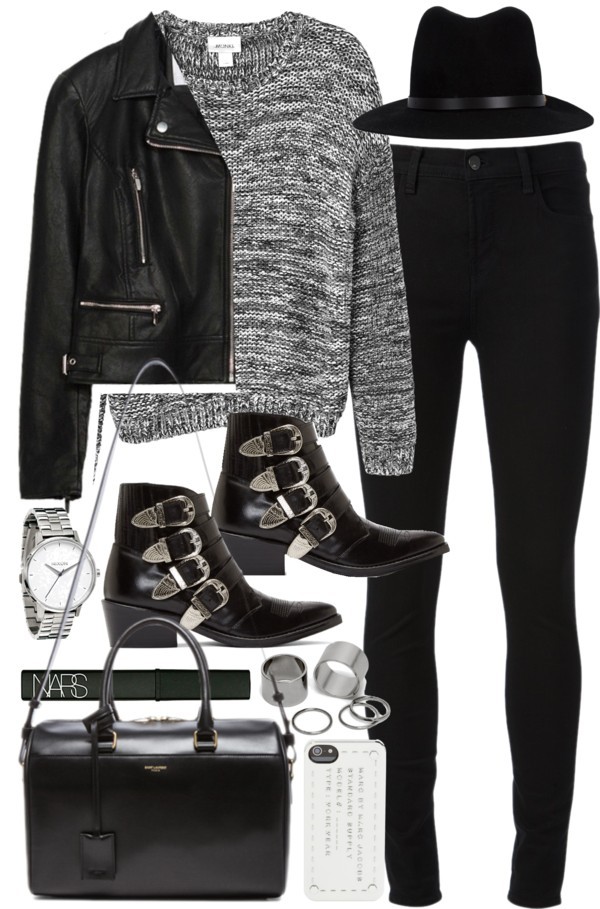 Outfit for winter by ferned featuring a motorcycle biker jacket
Monki black and white top, 30 AUD / Zara motorcycle biker jacket, 135 AUD / J Brand black super skinny jeans / Toga ankle cowboy boots, 420 AUD / Yves saint laurent purse, 2 745 AUD /...