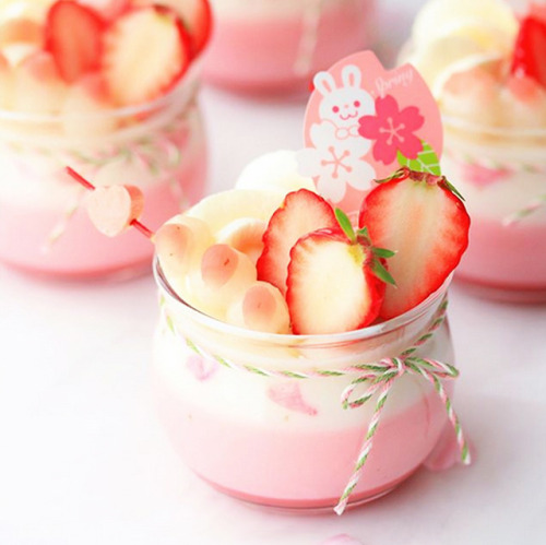 Sakura Strawberry Milk Pudding | by caramelmilk.mie