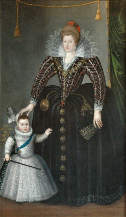 Marie de Medici and her son the future Louis XIII of France by Charles Martin, 1603