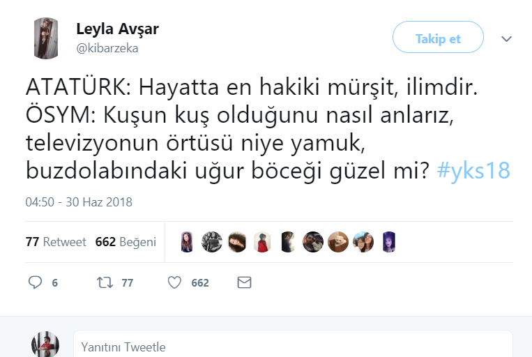 GELENEKSEL 2018 YKS TWEETLERİ
