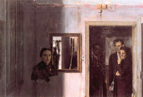 apoetreflects:Painting: Antonio Lopez Garcia, Figures in a House, 1967