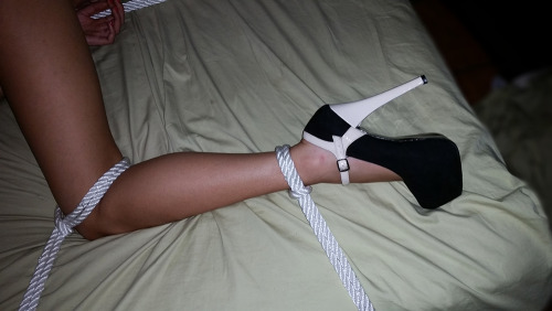 masterra89: A fun new position, kept her tightly bound in opposite directions, her hands one way and