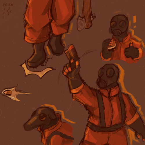 Coloured Sketch. Because Pyro Is Fun To Draw.