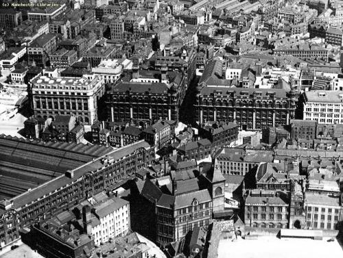 Aerial photograph of the  Victoria Station area, Manchester 1936CWS (co-operative wholesal