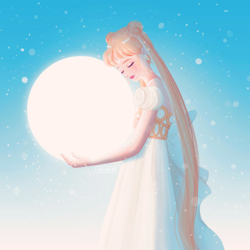 amuriita-art:Moon princess I tried to make something different and play with lighting but yeah I ga