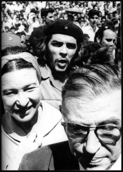okanbc:  Simone de Beavuoir, Che Guevara &amp; Jean Paul Sartre in CUBA, 1960Photograph by Alberto Korda. 