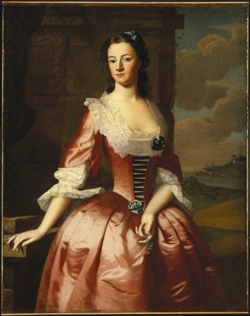 Portrait of a Woman (1748). Robert Feke (American, c.1707-c.1752). Oil on canvas. Brooklyn Museum.An