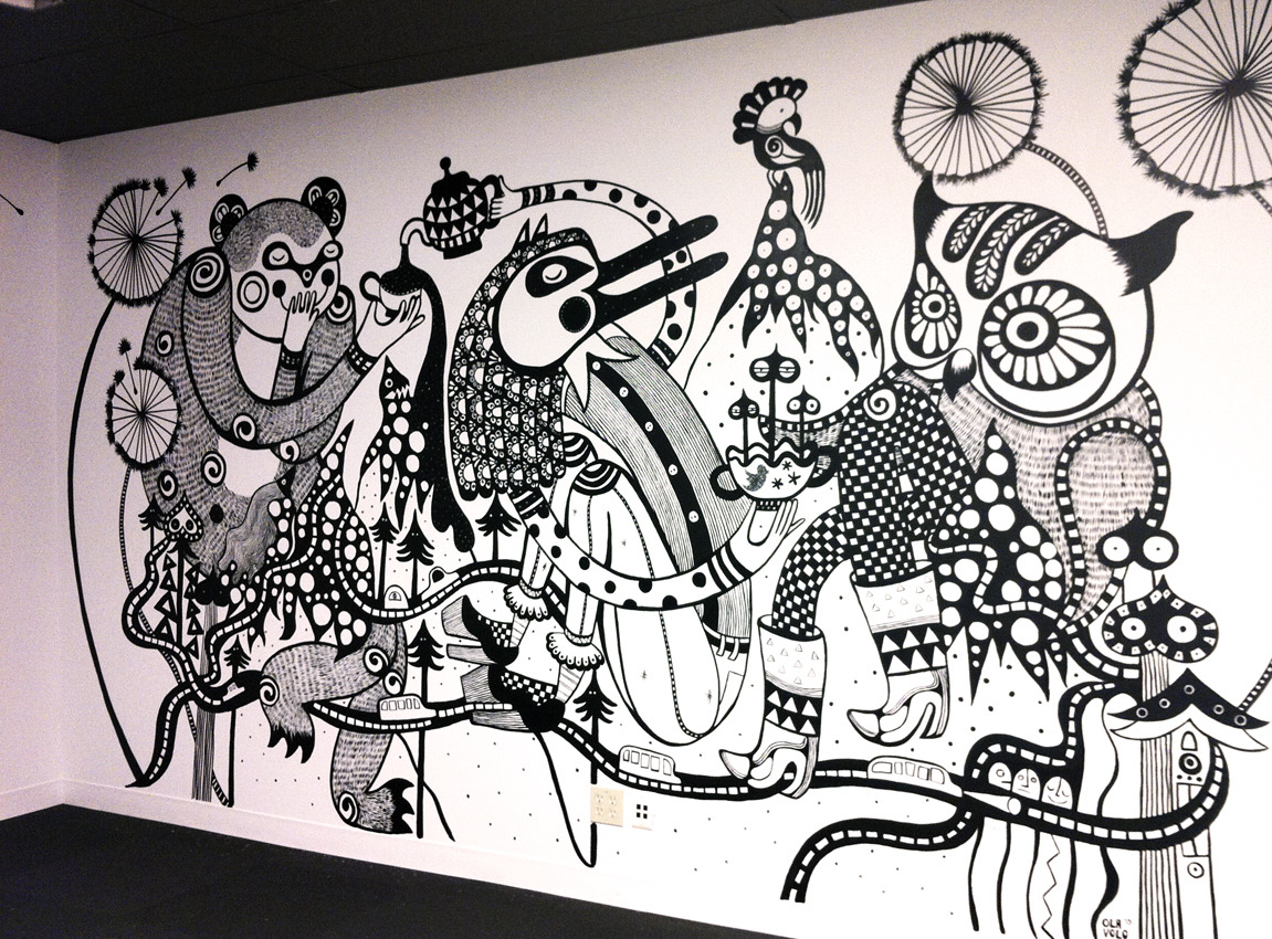 Just finished a mural for HootSuite! Tea times and good times! @HootSuite