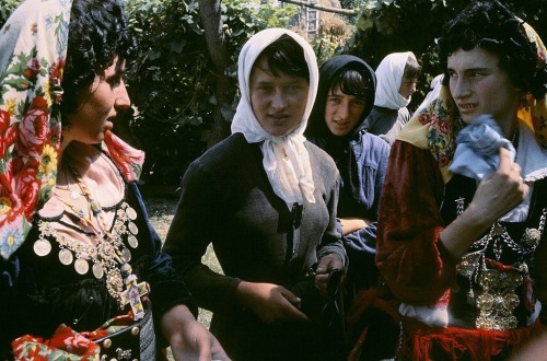 Girls attend a wedding in Albania, November 1964 (ph: Jean-Louis Swiners)