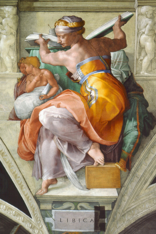 Libyan Sybil, by Michelagelo Buonarroti, Cappella Sistina, Musei Vaticani, Vatican City.