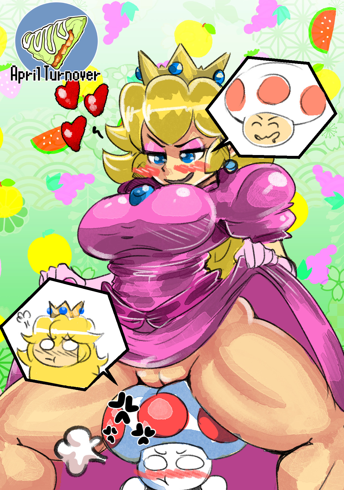   day 13 of aprilturnover princess pech and toad. ;3the censored ones are available