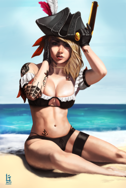 g21mm:  Pirate Pin-up by GrimmFollow Grimm on Tumblr.