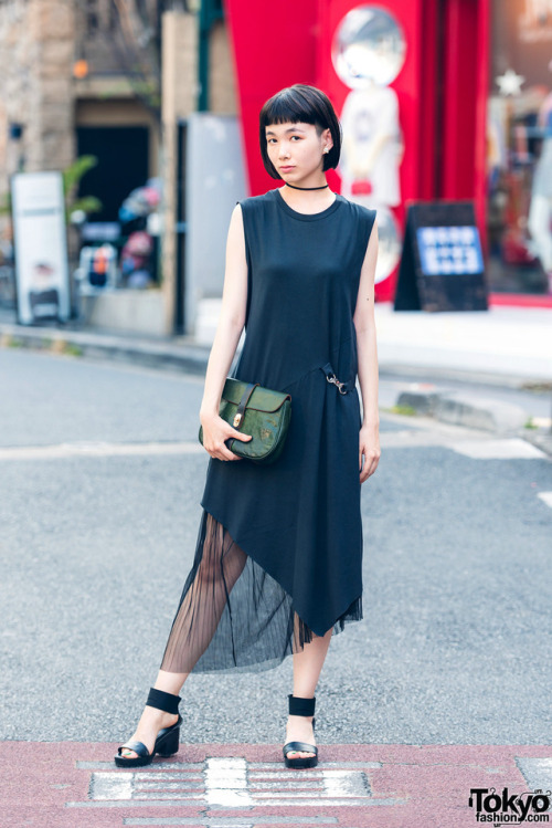 tokyo-fashion:22-year-old Japanese model Chiho on Cat Street in Harajuku wearing a minimalist look w