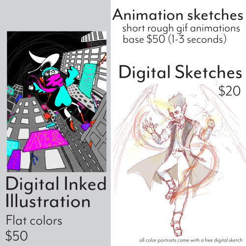 An update on prices for art commissions! I’ve been spending more and more time on each commiss