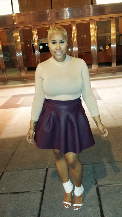 blackfashion:Aiesha25DMVSKIRT:H&amp;M, TOP: Papaya, SHOES:Shoedazzle.com