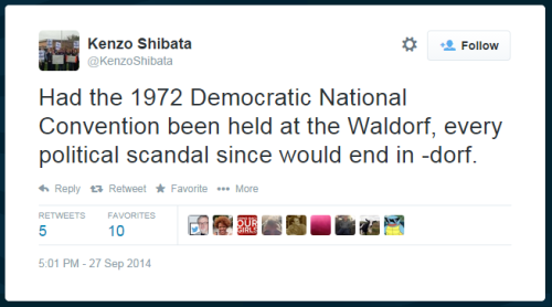 ravencat:  kaishabackwards:  I think about this tweet a lot.   gamerdorf  What the hell is this idiot talking about?  Watergate was about a break-in and bugging of the Democratic National Committee Headquarters at the Watergate office complex by Nixon