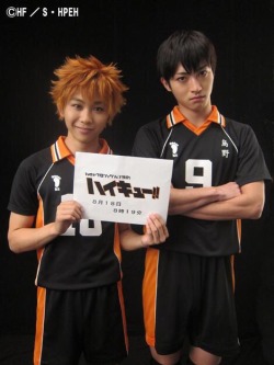 fencer-x:Hinata and Kageyamaâ€™s stage actors promoting