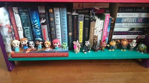 meganxking:  I painted a new book shelf (the green one) and so I reorganized my book and funko collection last night and I’m obsessed honestly 
