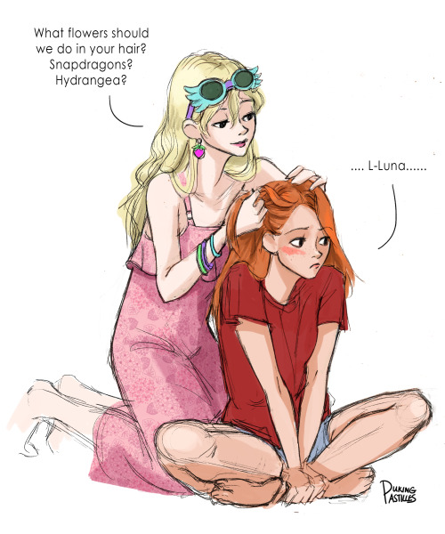 agentmoppet: gay-venclaw: pukingpastilles: Some Ginny x Luna for HP Rare Fest on LJ!Link to full vie