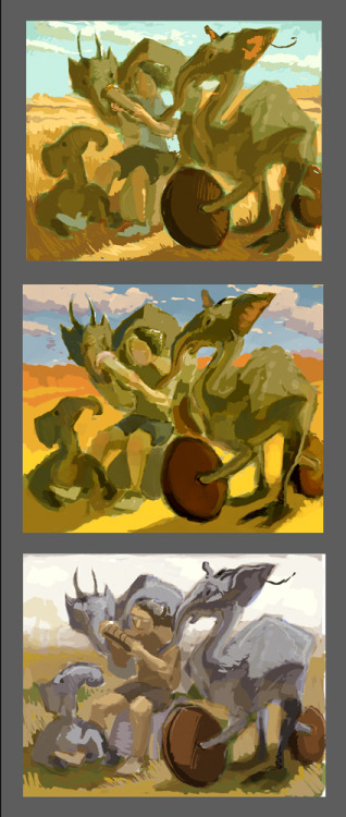 rowkey:HUH, I guess I never uploaded these. Color comps for a piece which I’ll be uploading within a