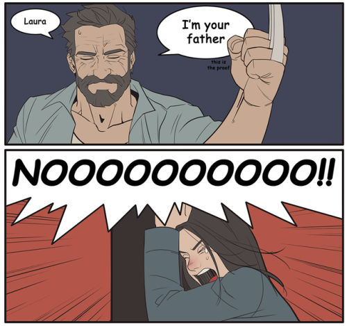 I’ve been drawing a lot of Logan lately but was too lazy to translate and post in here too… :