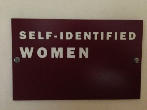 gxesio: bitter-and-blonde: bathroom sign at hampshire college :) #transgender acceptance Actually, I