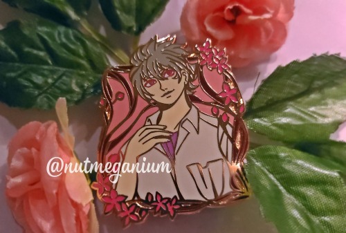 New merch update! :)I made a Kaworu enamel pin with Art Nouveau elements. He’s 2 inches tall (so he’