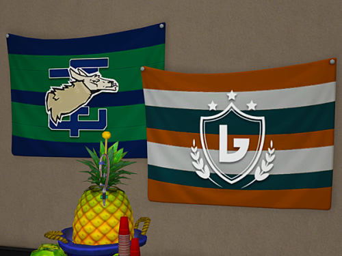 deedee-sims:3t2 University Life Flag RecolorsOkay, so I wanted to make a couple recolors of this now