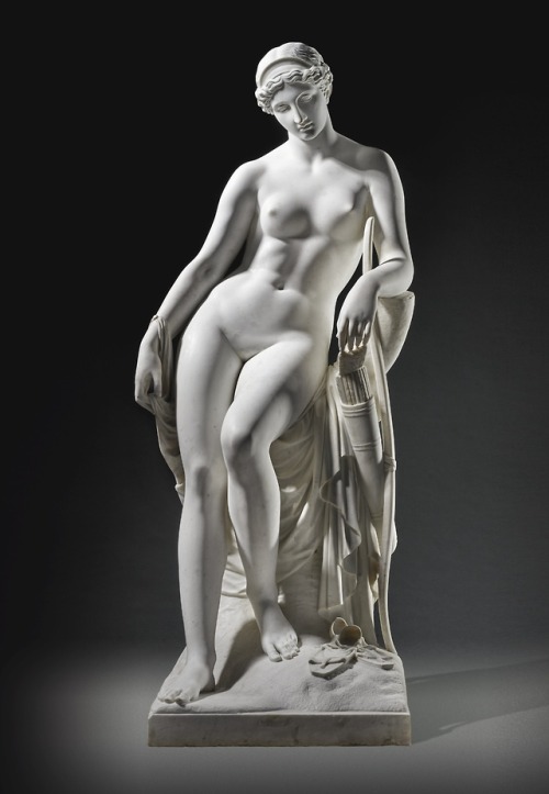 hildegardavon: Holme Cardwell, ca.1813/15-1895Diana, 1862, white marble, on a grey marble base, figu