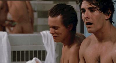 el-mago-de-guapos: John Laughlin (rear) + shirtless Kevin Bacon & naked extra! Footloose (1984) 